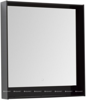 Зеркало Aquanet Милан 80 LED черный глянец 00306387 83*14,3 см